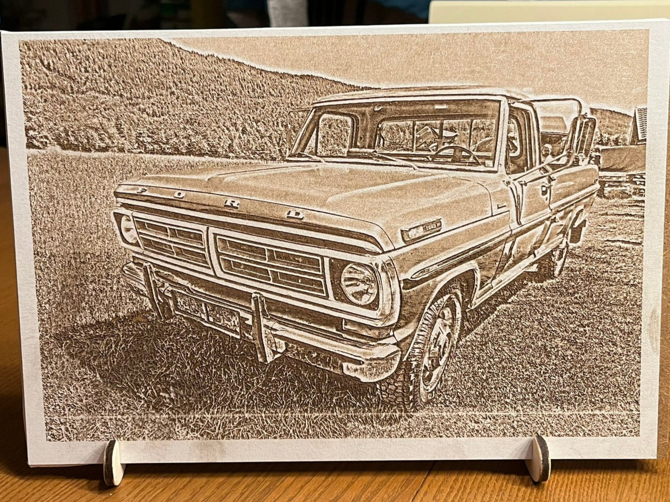 Fotogravur - weiß, MDF Träger 8mm